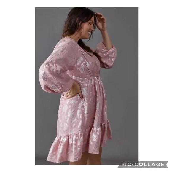 NEW Anthropologie Jolene Jacquard Mini Dress Size LP - Picture 2 of 16